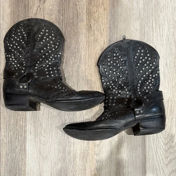 Ariat Studded Western Boots Womens Epic Harness Cowboy 11 B Black Leather - Picture 10 of 16